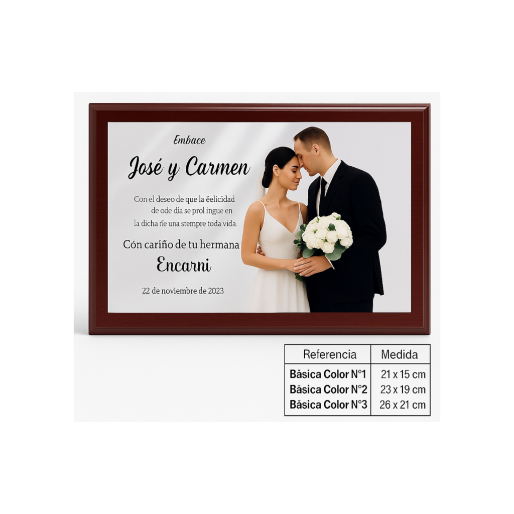 Placas personalizadas con base de madera